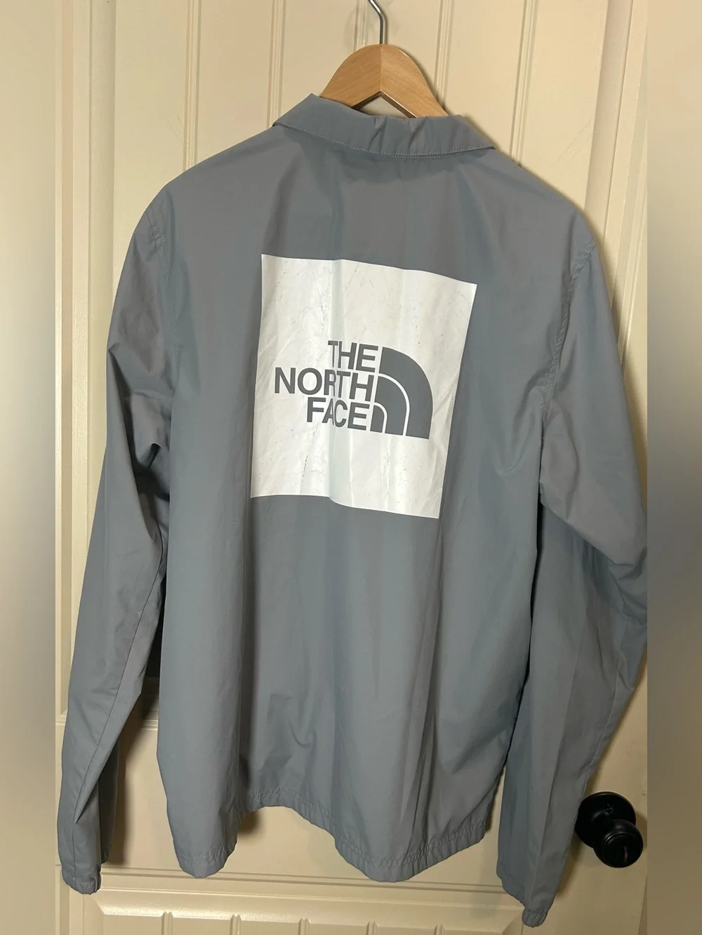 The North Face Limited Edition Coaches Jacket Snap Gray White Windwall Sz M